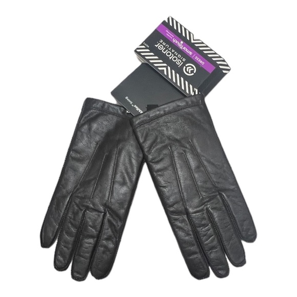 Isotoner Signature Men's Size L Leather Brown Gloves Smartouch Technology New - Picture 2 of 12